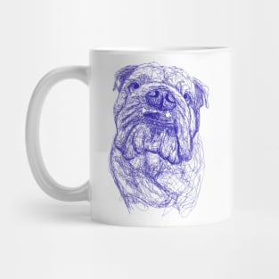 Bulldog dog scribble art Mug